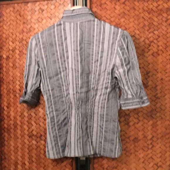Vintage Y2K Costa Blanca Half Sleeve Striped Cotton Dress Shirt - Picture 5 of 10